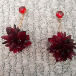Ruby Red Faux Crystal Earrings